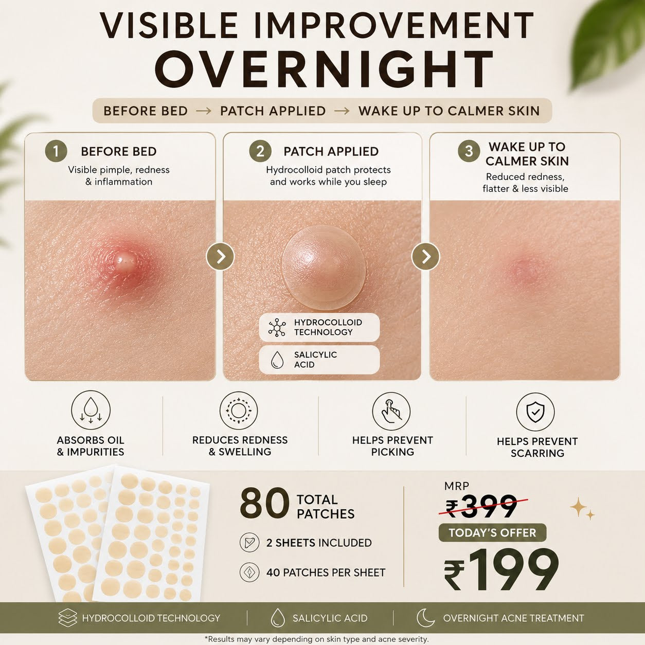 Premium Pimple Patches for Face - Hydrocolloid Acne Dots (2 Sheet Set)