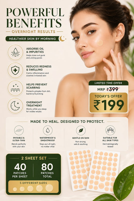 Premium Pimple Patches for Face - Hydrocolloid Acne Dots (2 Sheet Set)